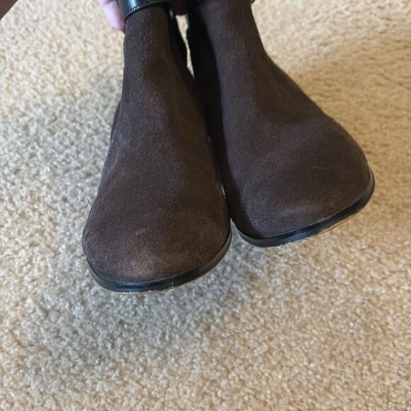 Coach Patricia Brown Suede Leather Booties Sz 10 - Picture 8 of 11